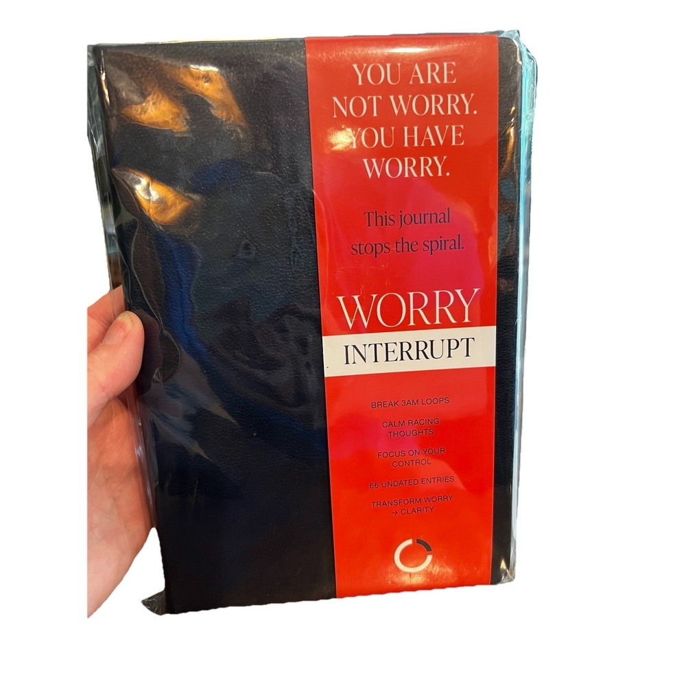 Worry Interrupt Guided Journal Undated CBT Anxiety Thought Spiral Relief New NIB